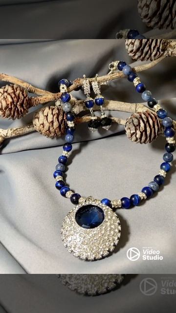 Колье Лазурит и Соколиный глаз #полудрагоценныекамни #creativity #crystal #рукоделие #handmade