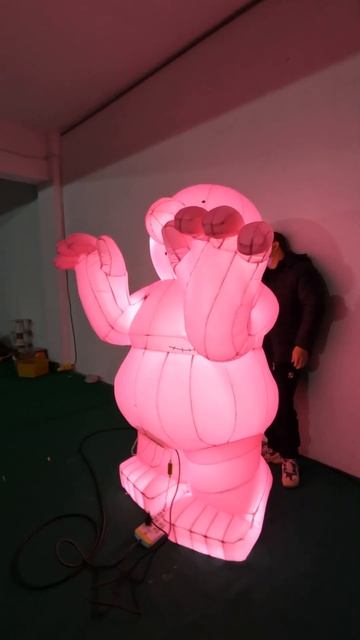Pink Inflatable Balloon Mascot with Blower for 2023 #Stagedesign Decoration