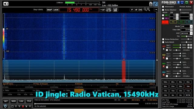 01.02.2025 15:28UTC, [19m], Radio Vatican на языке малайялам, Тинанг, Филиппины, 15490кГц, ~8175км