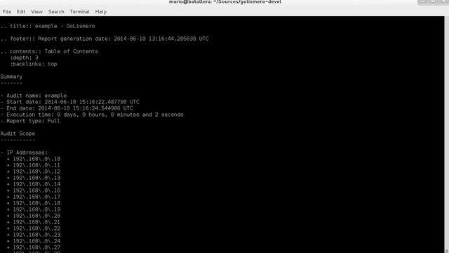 GoLismero - Import report html pdf