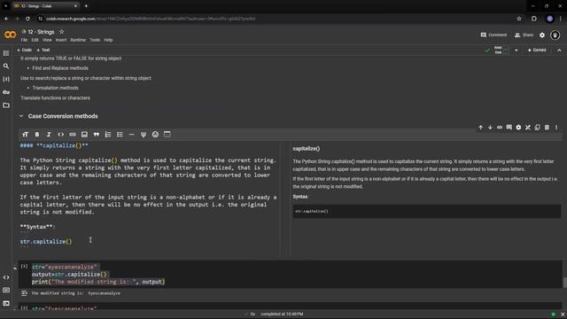 PYTHON - Strings - Methods - Case Conversion - capitalize #PythonTutorials #PythonTips #viral