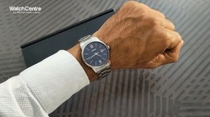 Casio New MTP-V002D-2B3 Blue Analog Dial & Silver Steel Chain Men's Hand Watch