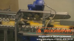Укладка роботом Дельта (Трипод) ABB нагетсов в короба (замороженный продукт)