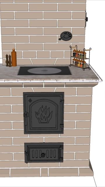 Печь Шведка #печь #печьсвоимируками #sketchup #stove #печьсплитой