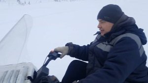 покатушки на снегоходе рысь с двигателем лифан27
