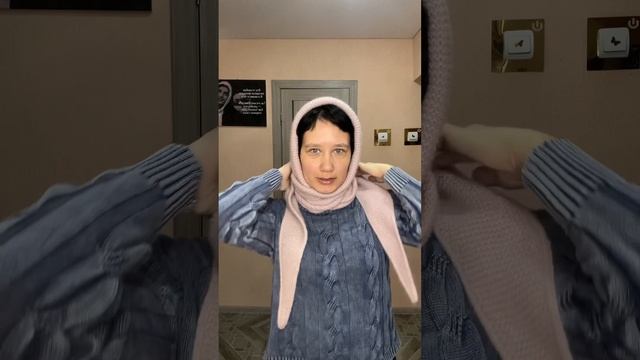 Шарф-капюшон спицами из пряжи « пух норки » смотреть онлайн