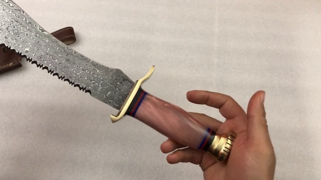 ASH AD-50 Damascus Steel Custom Handmade Hunting Bowie Ranger knife 17 inches