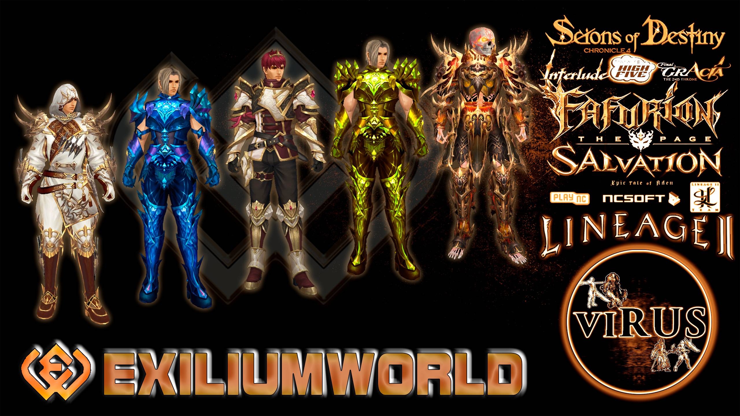 Set of Five Costumes for the LINEAGE II-FAFURION server www.ExiliumWorld.Com ◄√i®uS►