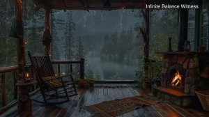 Сидя на Крыльце В Ненастный День|Проливной Дождь и Звуки Камина Располагают ко Сну|Расслаблению|