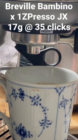 Breville Bambino test run with 1ZPresso JX at 35 clicks