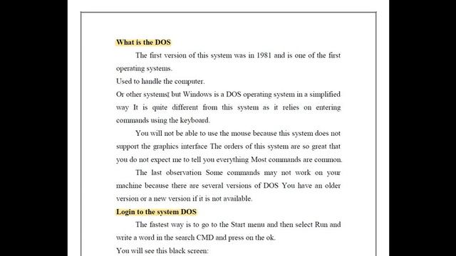 Computer Basics : Dos OS (Lecture 1)