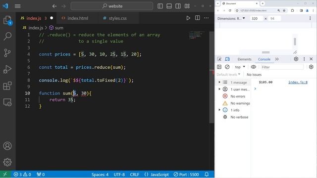 REDUCE метод в JS // JavaScript reduce method