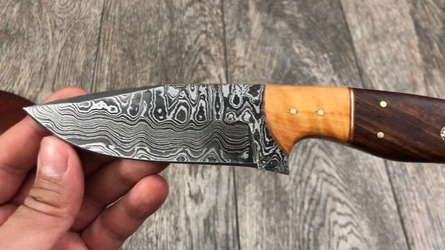 ASH DN53 Damascus steel handmade hunting skinner Bushcraft knife 9 inches