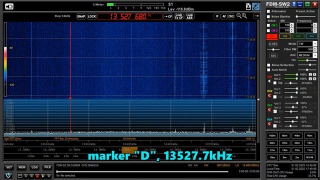 01.02.2025 14:48UTC, [sw, bcn], Маяки-маркеры "Д" и "П", ~13528кГц