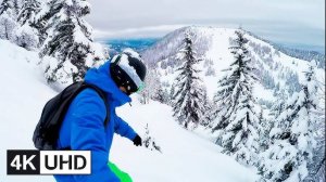 🔥 4K Drone | Extreme Freeride Snowboarding, Backcountry, Powder Riding & Turns | POV & Selfie | UHD