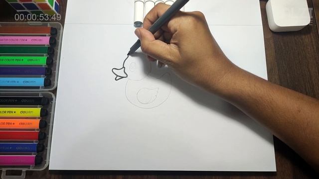 Cara Menggambar dan Mewarnai Bebek karet selangkah demi selangkah | Drawing for kids