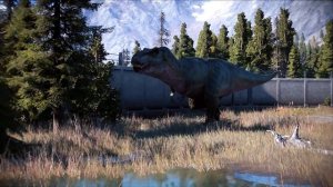 TYRANNOSAURUS REX BULL vs ACROCANTHOSAURUS in JURASSIC WORLD EVOLUTION 2
