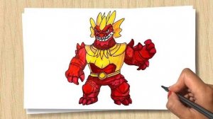 Как нарисовать Блейзагота Дино Пауэр Гуджитсу _ How to draw Blazagon _ Учимся рисовать