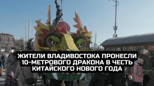 Жители Владивостока пронесли 10-метрового дракона в честь китайского Нового года