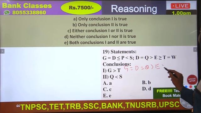 SBI Clerk Exam : Reasoning | Sectional Full Mock 35/35 | Online Class For Bank Exam