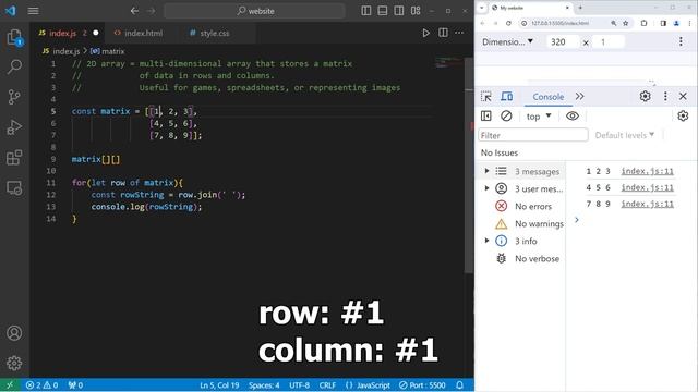 Двумерные Массивы в JS // 2D ARRAYS in JavaScript