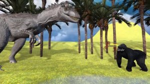 Gorilla VS Dinosaur  || Greedy Dinosaur and Gorilla Fighting Story  | Animals Stories