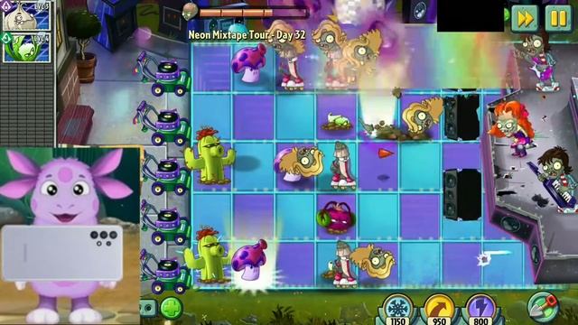 Лунтик проходит босса неонового микстейп тура | Plants vs Zombies 2 смотреть онлайн