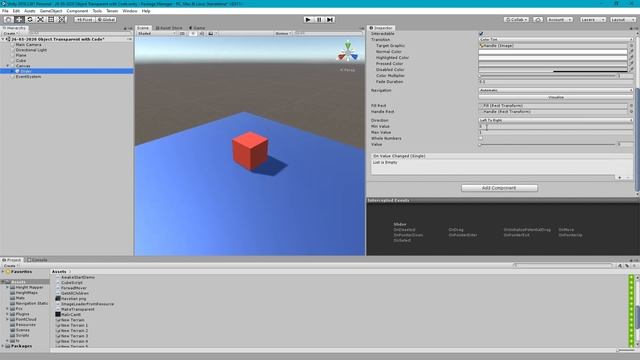 Change GameObject Transparency with UI Slider in Unity3D смотреть онлайн
