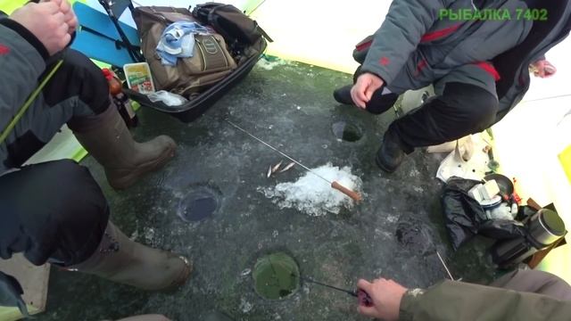 Смешно)) Прыжок рыбы из лунки в лунку)) смотреть онлайн