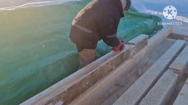 Убираем синеву на брусе. смотреть онлайн