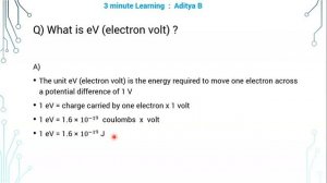 6 What is electron volt and why it is used to measure energy instead of Joules