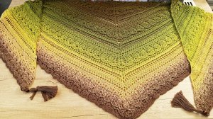 ОБЗОР. Шаль-бактус Павлин крючком из хлопка.mp4