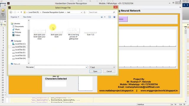 Handwritten Character Recognition Using Neural Network Matlab Project with Source Code