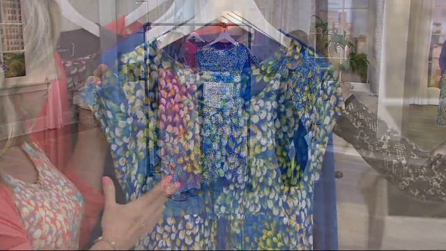Carole Hochman Abstract Hydrangea Rayon Spandex Lounge Dress Set on QVC