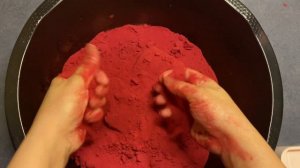 Asmr - (plain-  red) crunchy baking soda - silver glitter mix- salt crush