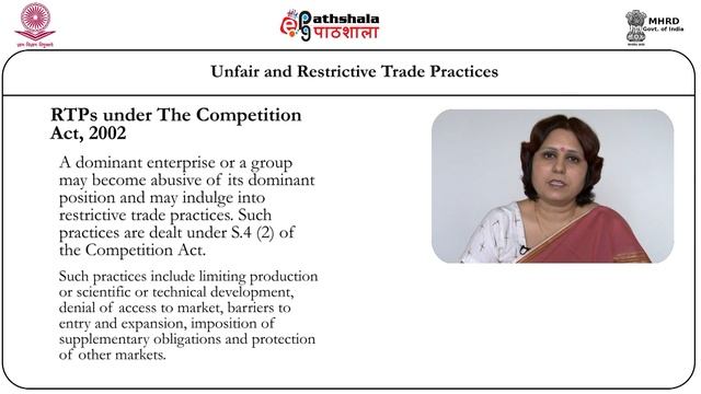 Unfair and Restrictive Trade Practices