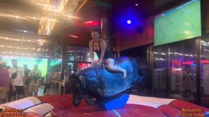 My best bull 🐂 rider tonight! Mechanical bull 🐂 riding! Bull riding in short dress 👗