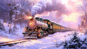 Рождественский поезд едет в город