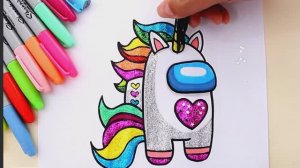 Как нарисовать БЛЕСТЯЩЕГО ЕДИНОРОГА AMONG US