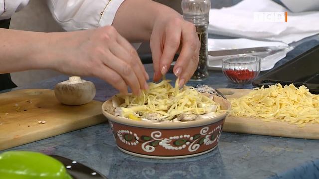 Буюрди с шампиньонами. Короткий рецепт