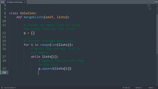 Leetcode 23. Merge k Sorted Lists in Python | Python Leetcode | Python Coding Tutorial | Python ASM