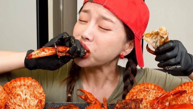 오동통 오징어 팽이버섯🦑 가리비 전복 콩나물 가득 매운 해물찜 Squid Enoki Mushrooms Spicy Seafood Boil Mukbang ASMR Ssoyoung