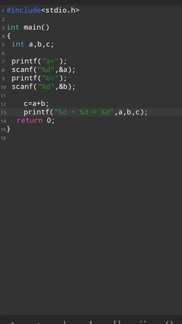 C program for Sum of two input numbers #clanguage #basicofcoding #tutorial @basicofcoding8658