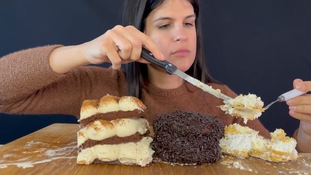 TIRAMISU, MILLE-FEUILLE & CHOCOLATE CAKE BALL | MUKBANG | ASMR | EATING SOUNDS смотреть онлайн