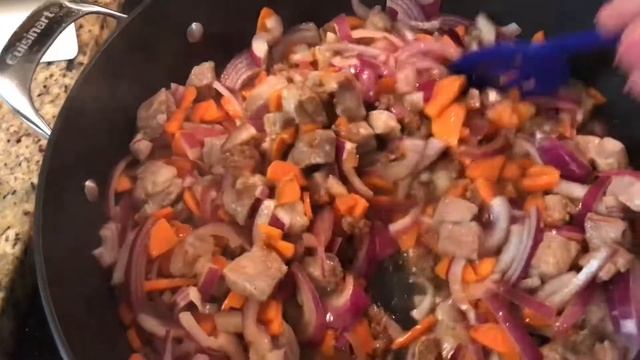 161. Овощи тушенные с мясом.
