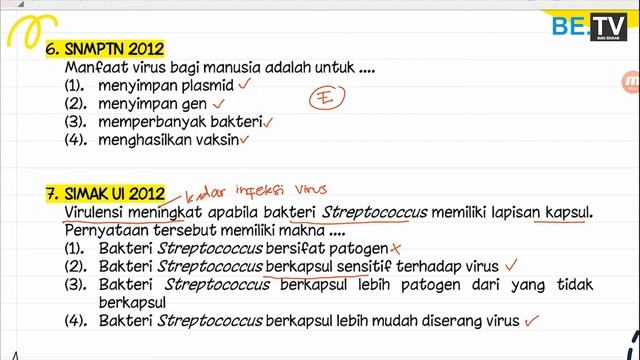 BIOLOGI  LATIHAN SOAL - VIRUS  MONERA  UTBK SBMPTN SAINTEK