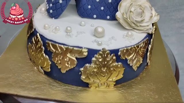 Engagement Ring Box Cake| Navy Blue Cake Design| Engagement Theme Cake Design Idea