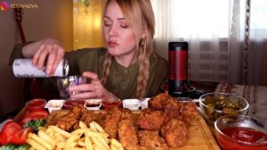 EATING | Крылья, ножки, ролл, фри CFC 😅| Wings, legs, roll, fries CFC 😅 не MUKBANG, ASMR