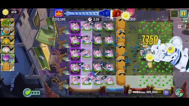 Cattail vs Dr.Zomboss Arena Gameplay - PvZ2