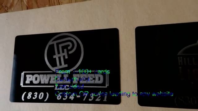 Custom QR code anodized alluminum business cards.